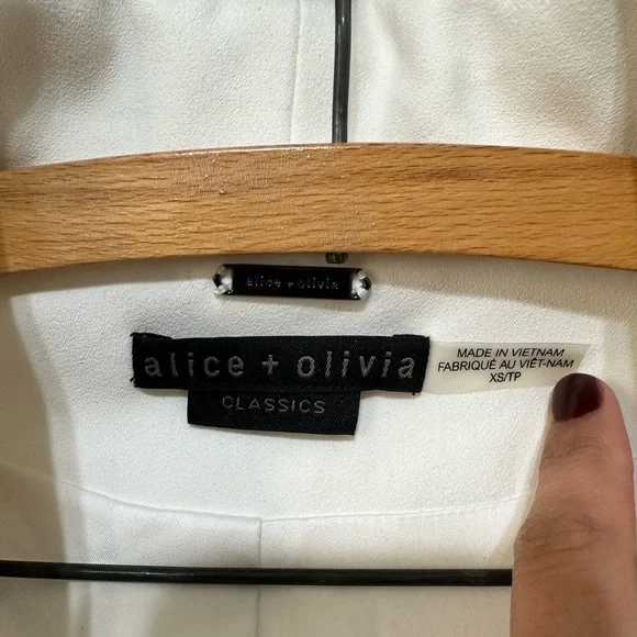 Alice + Olivia Wheaton Shawl Colllar Wrap Blazer in Off White - Picture 6 of 16